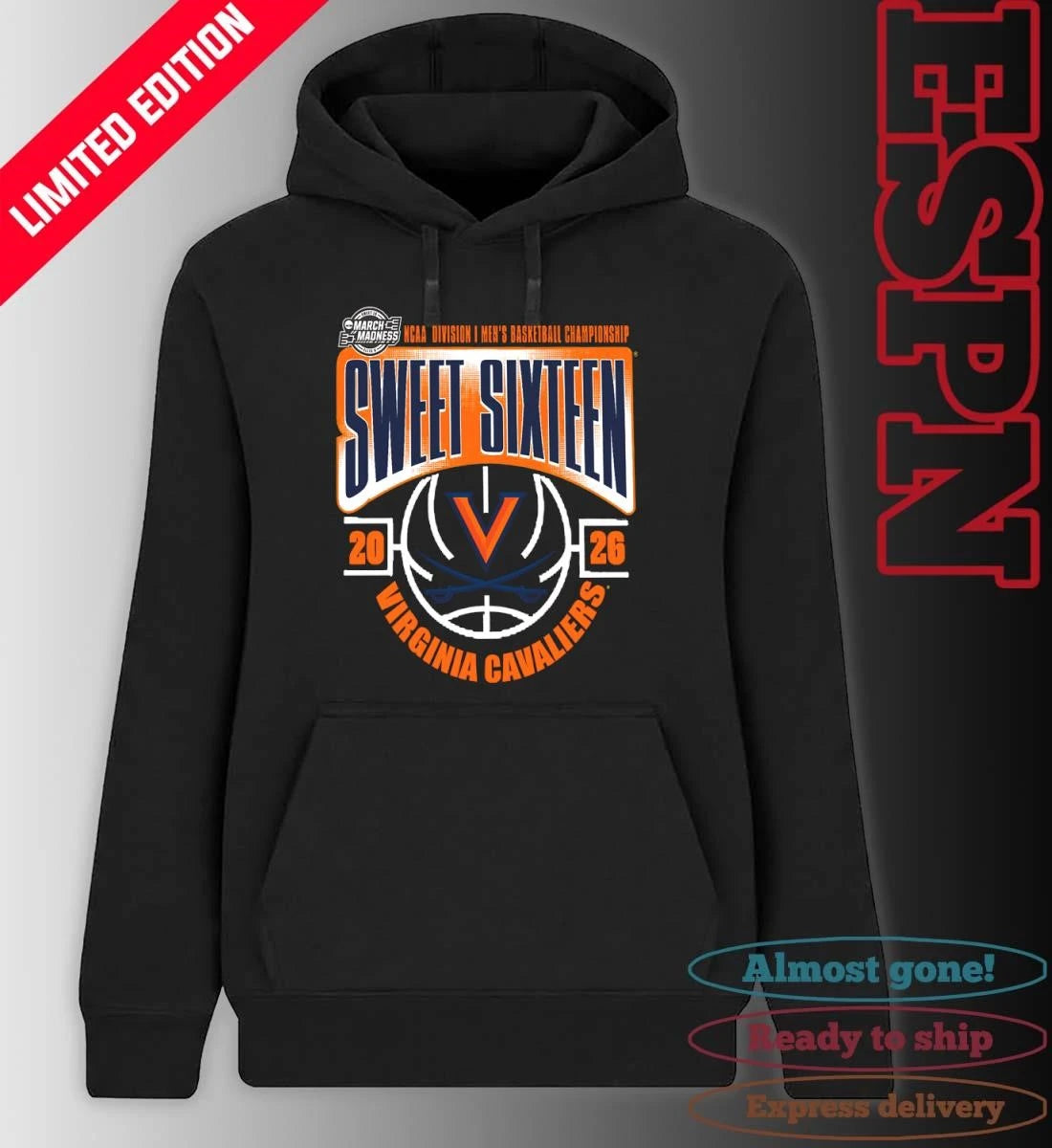 Official Virginia cavaliers Sweet 16 NCAA DI Men’s Basketball Tournament March Madness 2026 T-Shirt
