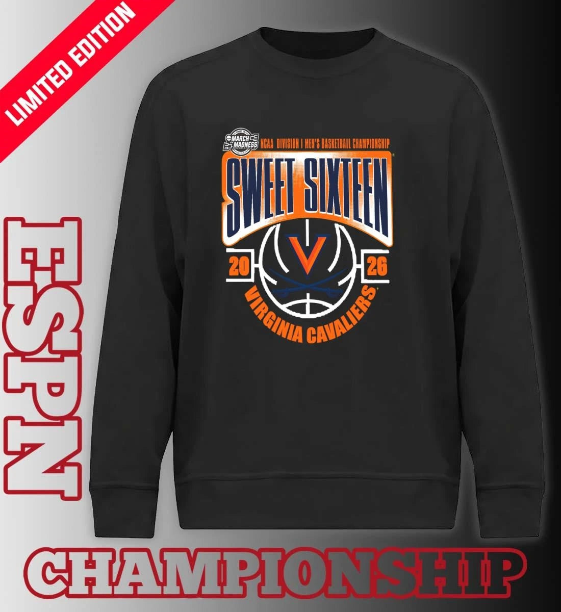 Official Virginia cavaliers Sweet 16 NCAA DI Men’s Basketball Tournament March Madness 2026 T-Shirt