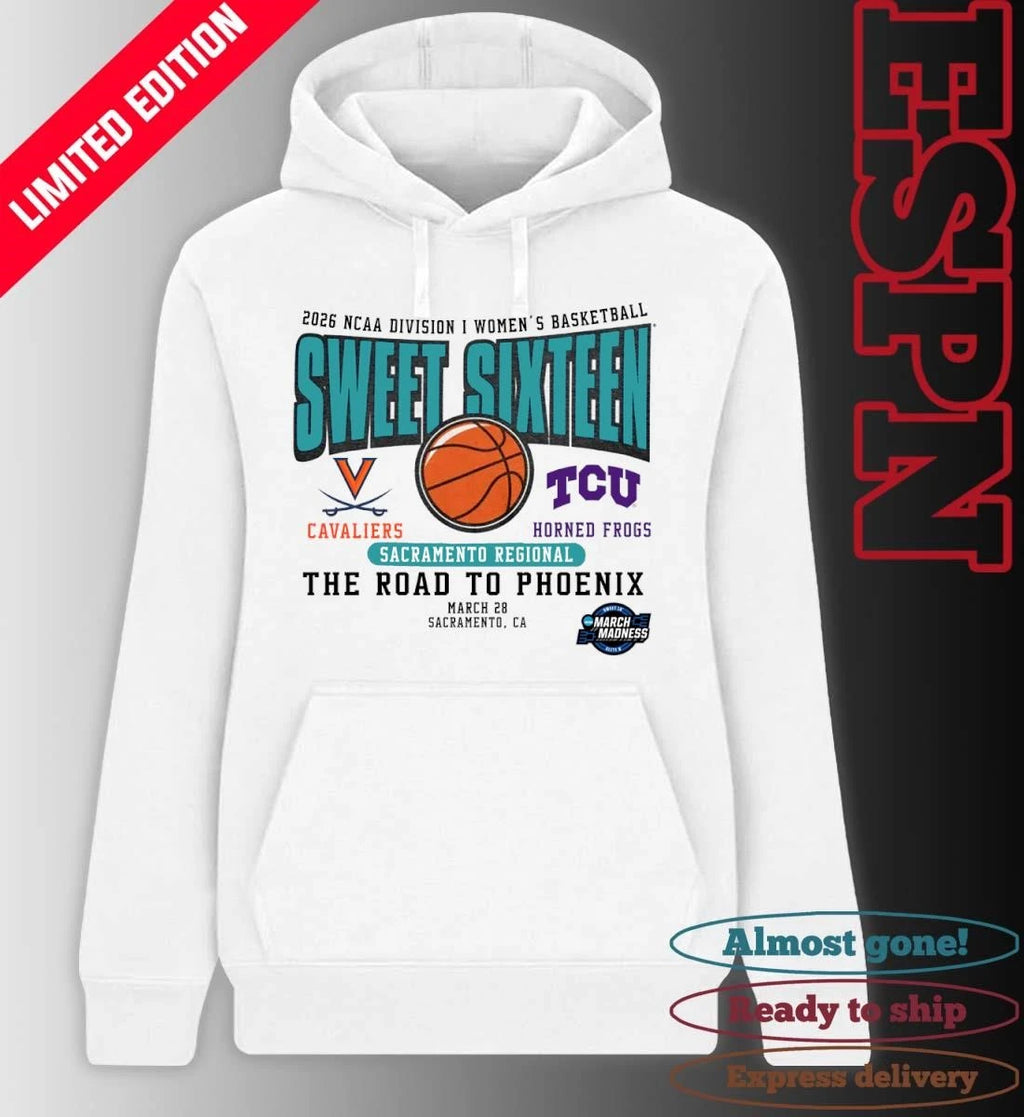 Official Virginia vs TCU 2026 NCAA DI Women’s Basketball Sweet Sixteen T-Shirt