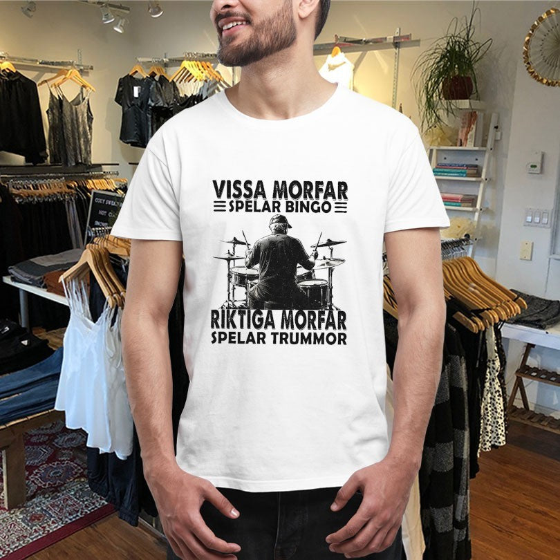 Official Vissa Morfar Spelar Bingo Riktiga Morfar Spelar Trummor Shirts