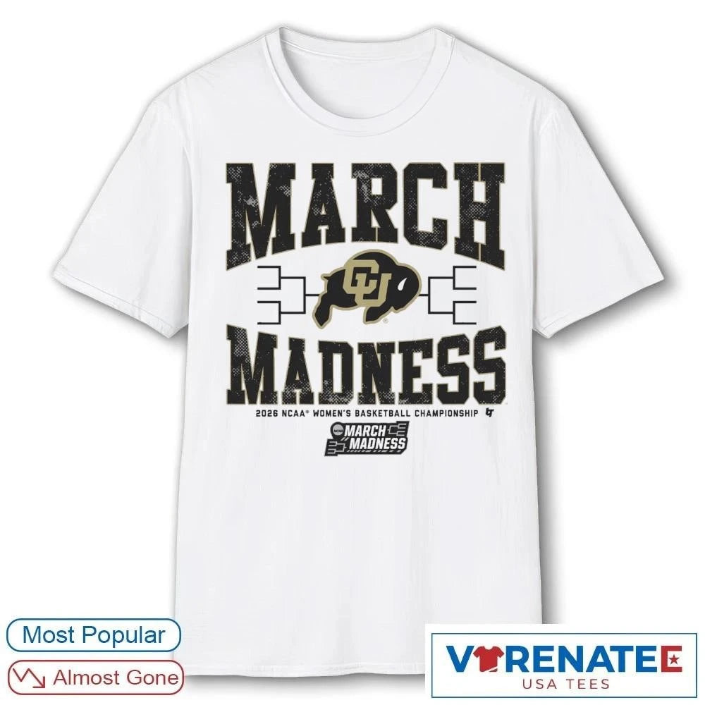 Official WBB 2026 NCAA Women’s Basketball Championship March Madness Colorado Buffaloes T-Shirt