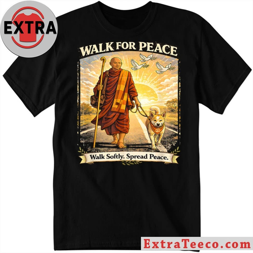 Official Walk For Peace Monks With Aloka The Peace Dog Shirt