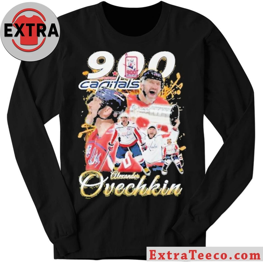 Official Washington Capitals Alexander Ovechkin 2025 Celebrate 900 NHL Goals T-Shirt