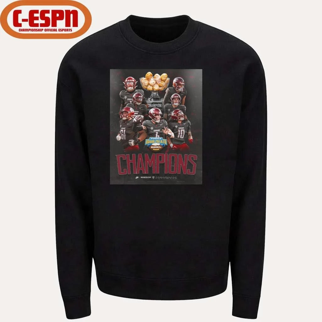 Official Washington State Cougars Team 2025 Idaho Potato Bowl Champions Poster Shirt
