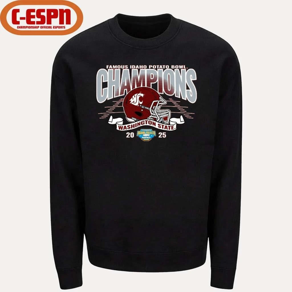 Official Washington State University Cougars Football 2025 Potato Bowl Champions Shirt
