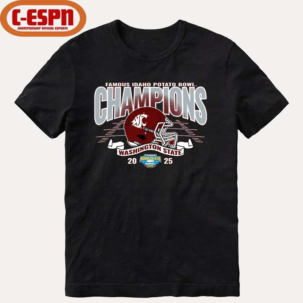 Official Washington State University Cougars Football 2025 Potato Bowl Champions Shirt