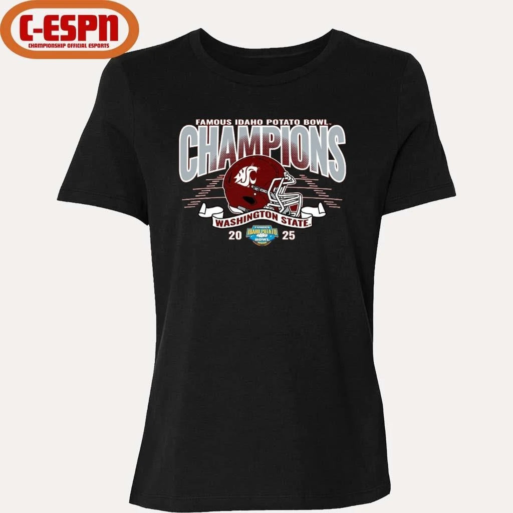 Official Washington State University Cougars Football 2025 Potato Bowl Champions Shirt