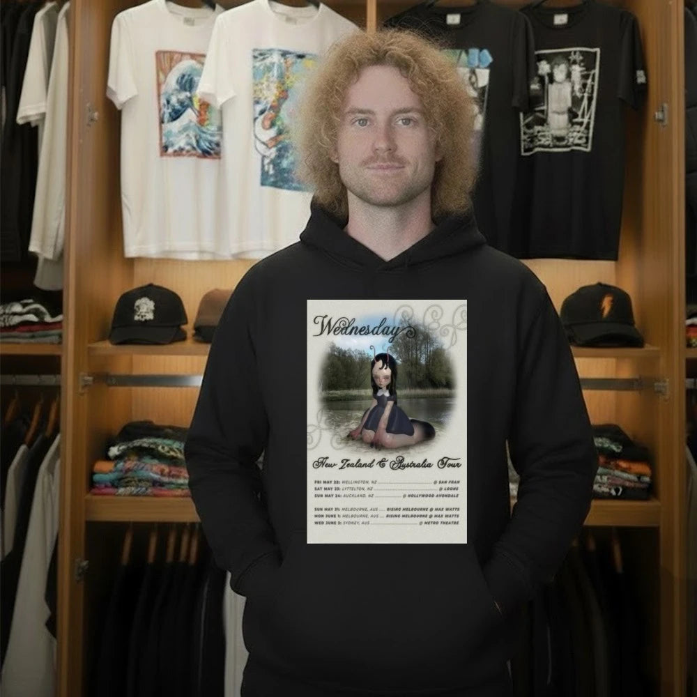 Official Wednesday Tour New Zealand &amp; Australia 2026 Poster Shirt