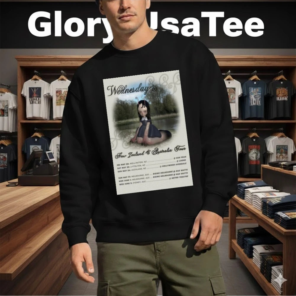 Official Wednesday Tour New Zealand &amp; Australia 2026 Poster Shirt