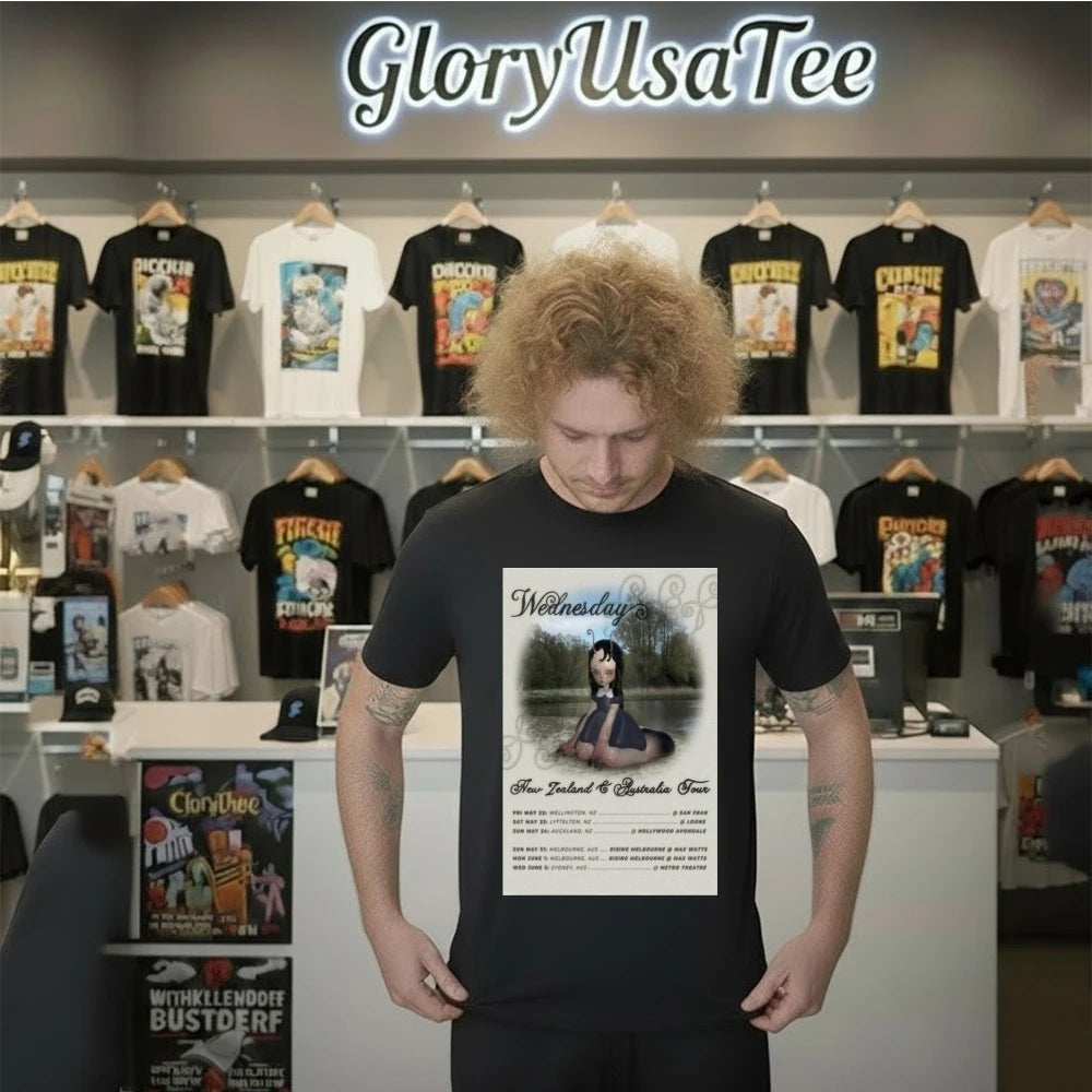 Official Wednesday Tour New Zealand &amp; Australia 2026 Poster Shirt
