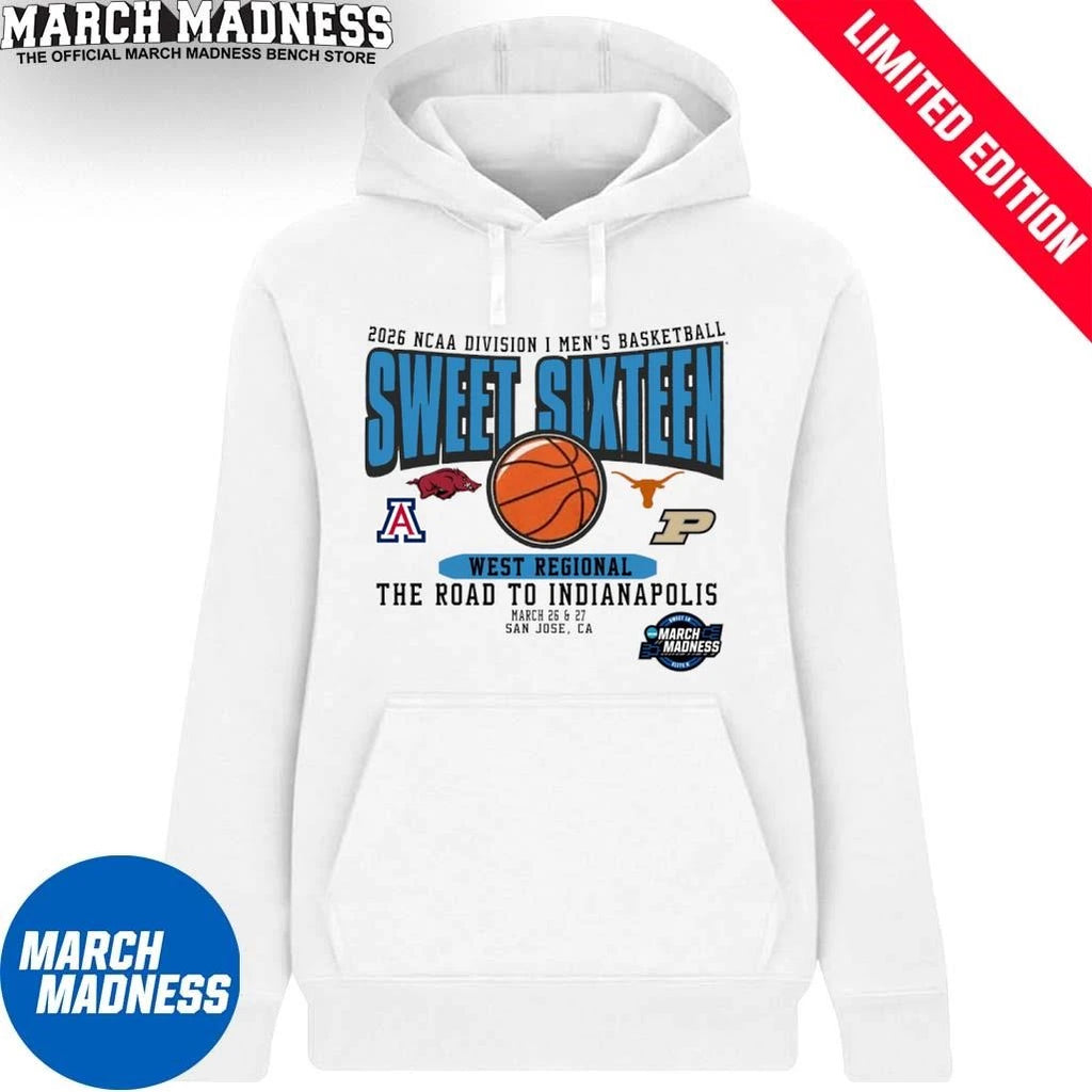 Official West Regional Teams 2026 NCAA Division I Men’s Basketball Sweet Sixteen T-Shirt