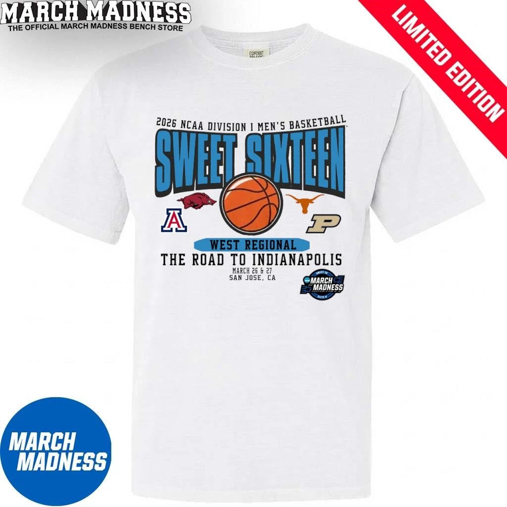 Official West Regional Teams 2026 NCAA Division I Men’s Basketball Sweet Sixteen T-Shirt