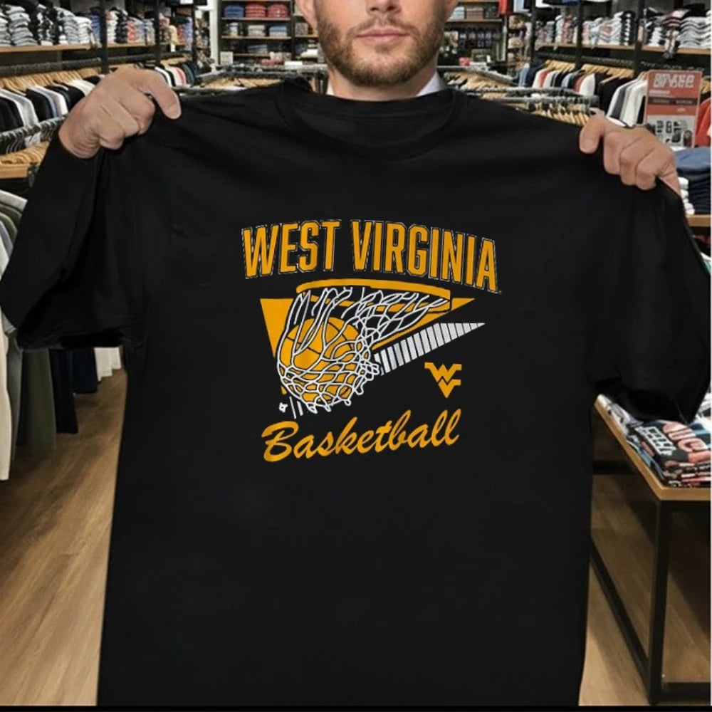 Official West Virginia Basketball Mountaineers Retro Swish Shirt