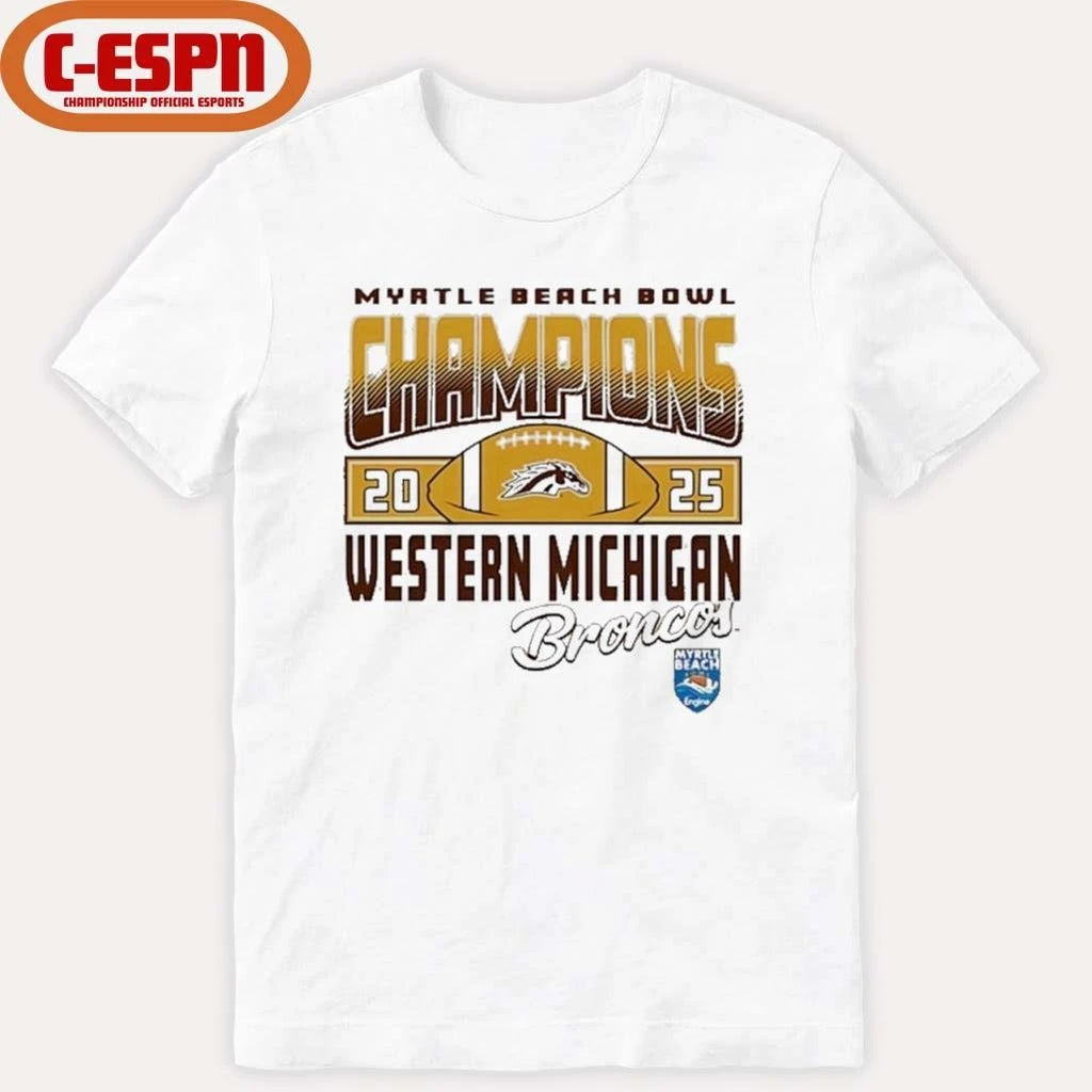 Official Western Michigan Broncos 2025 Myrtle Beach Bowl Champions Shirt
