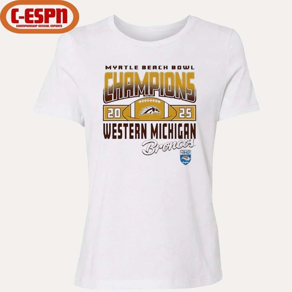 Official Western Michigan Broncos 2025 Myrtle Beach Bowl Champions Shirt