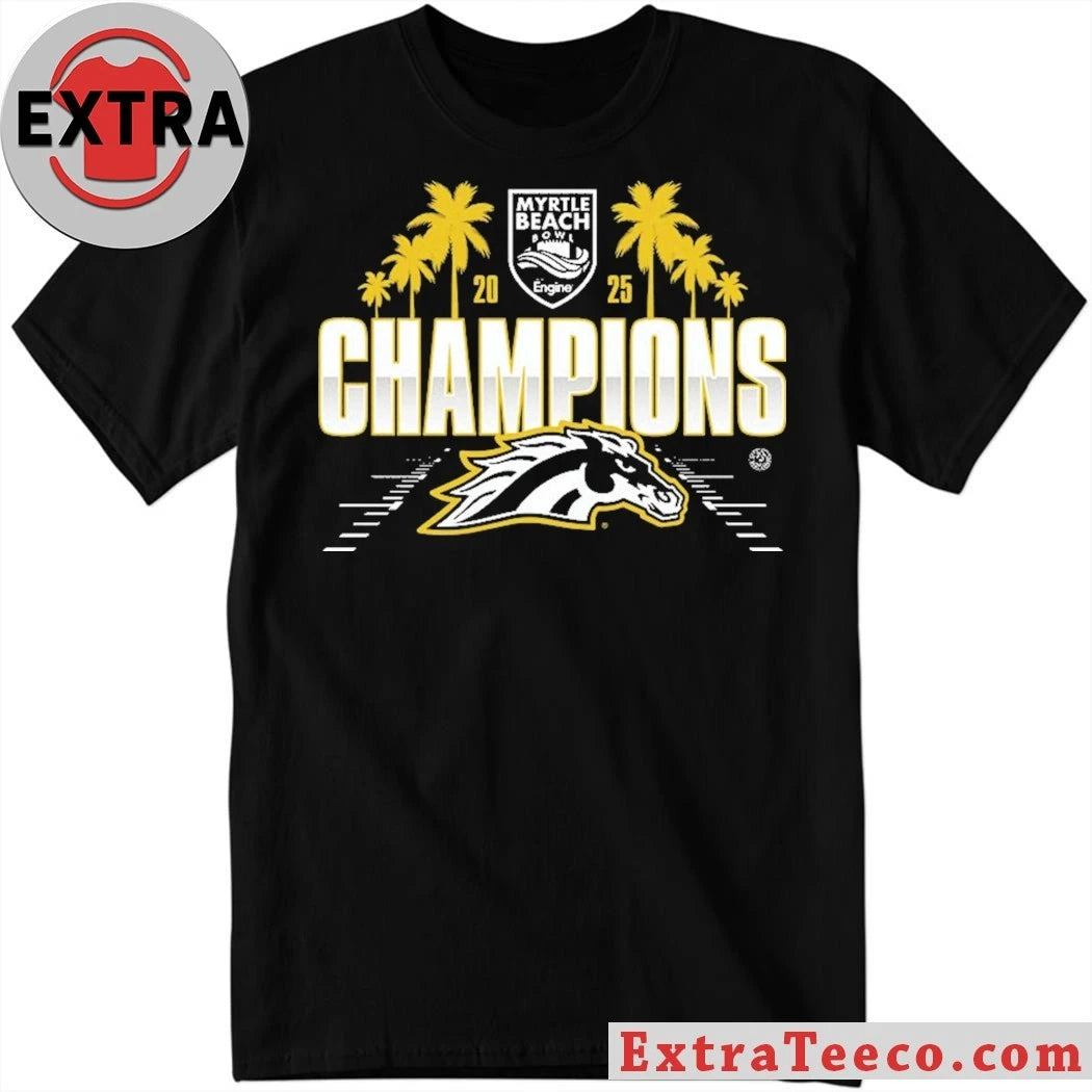 Official Western Michigan Broncos 2025 NCAA Football Myrtle Beach Bowl Champions Shirt