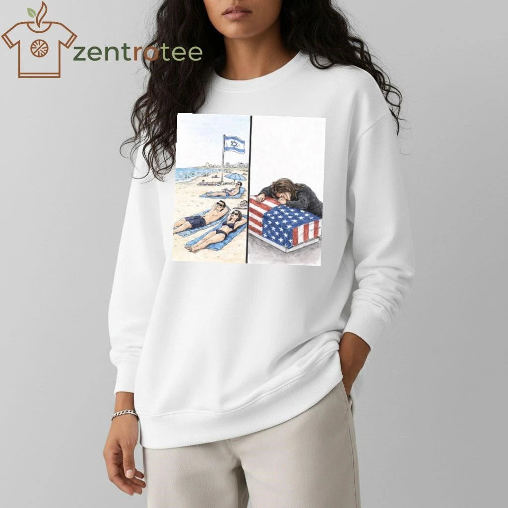 Official While Israelis are enjoying a beach vacation, the wife of an American soldier weeps beside her husband’s coffin tee