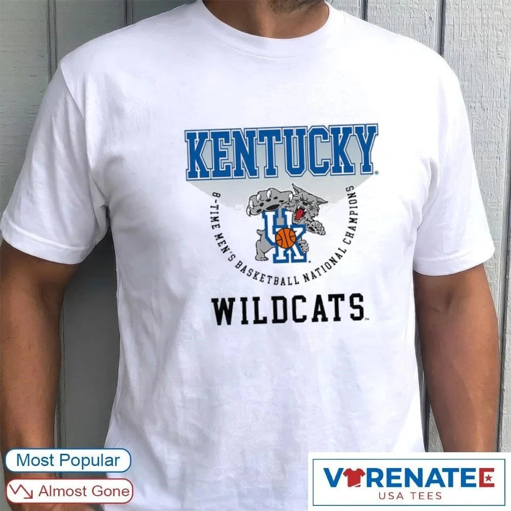 Official White Kentucky Wildcats 8-time Men’s Basektball National NCAA Champions – Trending Now 2026 T-Shirt
