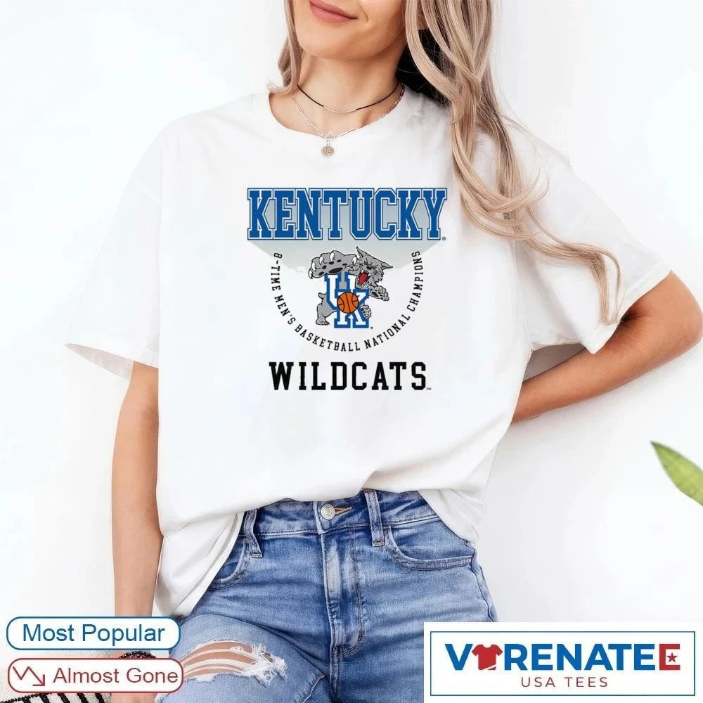 Official White Kentucky Wildcats 8-time Men’s Basektball National NCAA Champions – Trending Now 2026 T-Shirt