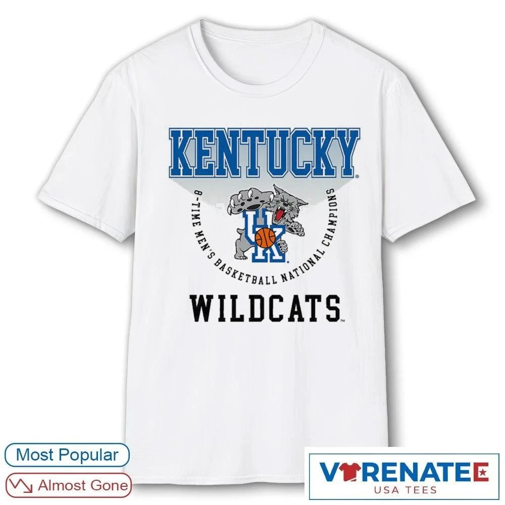 Official White Kentucky Wildcats 8-time Men’s Basektball National NCAA Champions – Trending Now 2026 T-Shirt