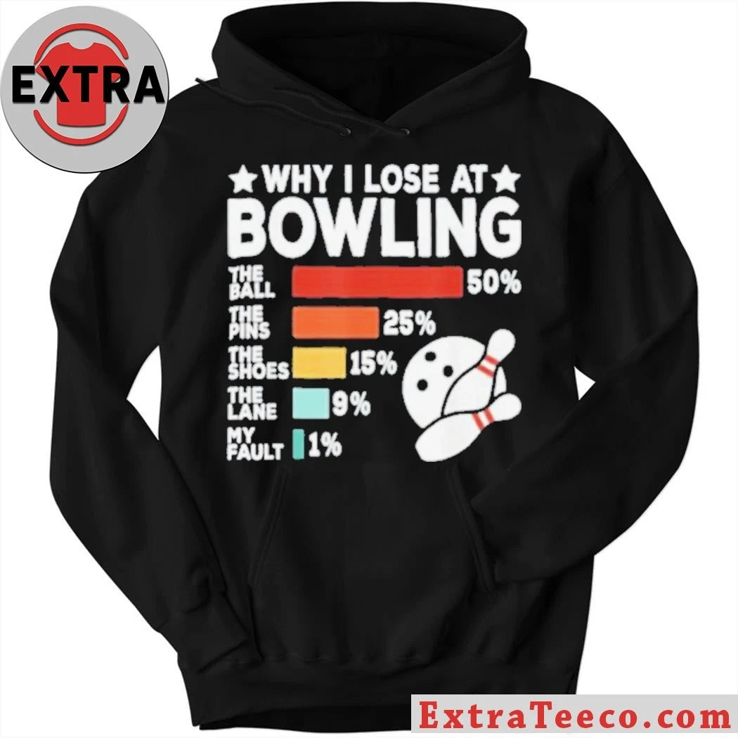 Official Why I Lose At Bowling Funny Chart Graphic Sarcastic Bowling Gift For League Players Shirt