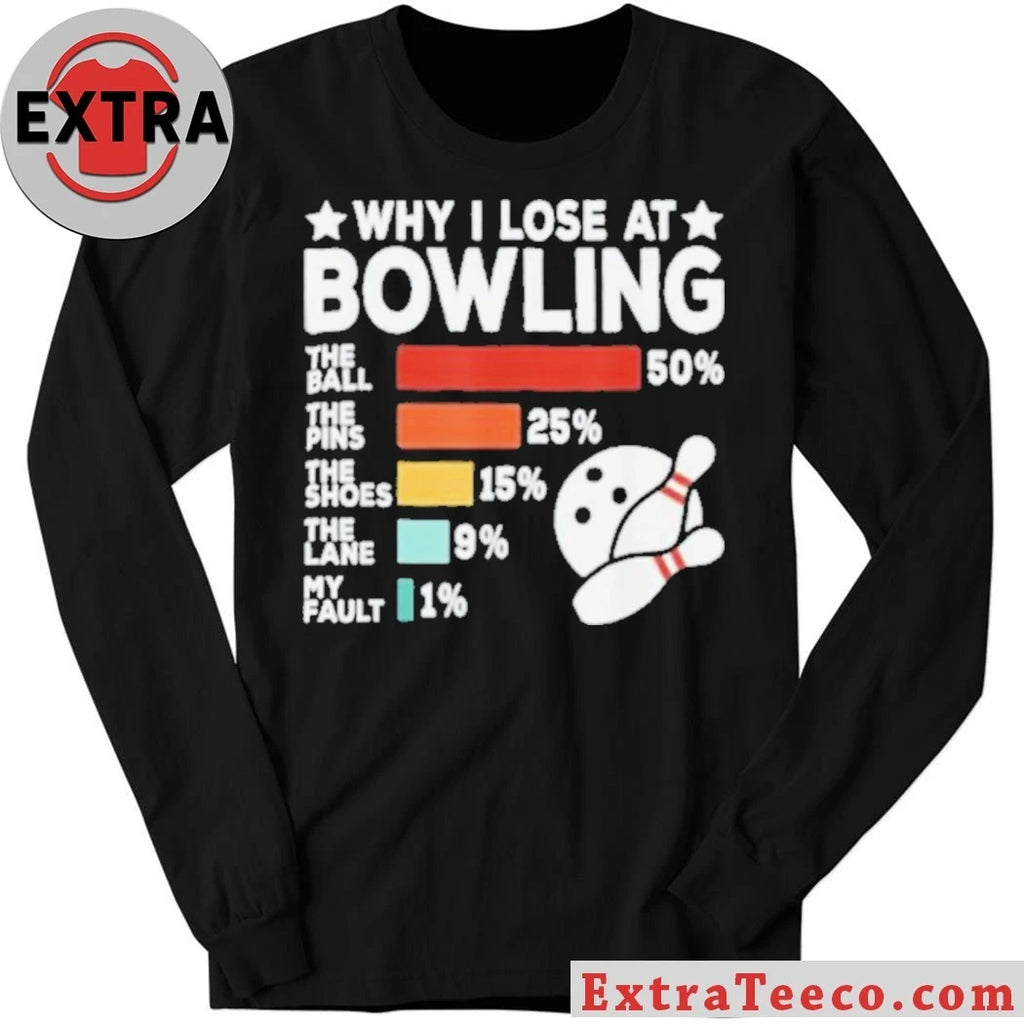 Official Why I Lose At Bowling Funny Chart Graphic Sarcastic Bowling Gift For League Players Shirt