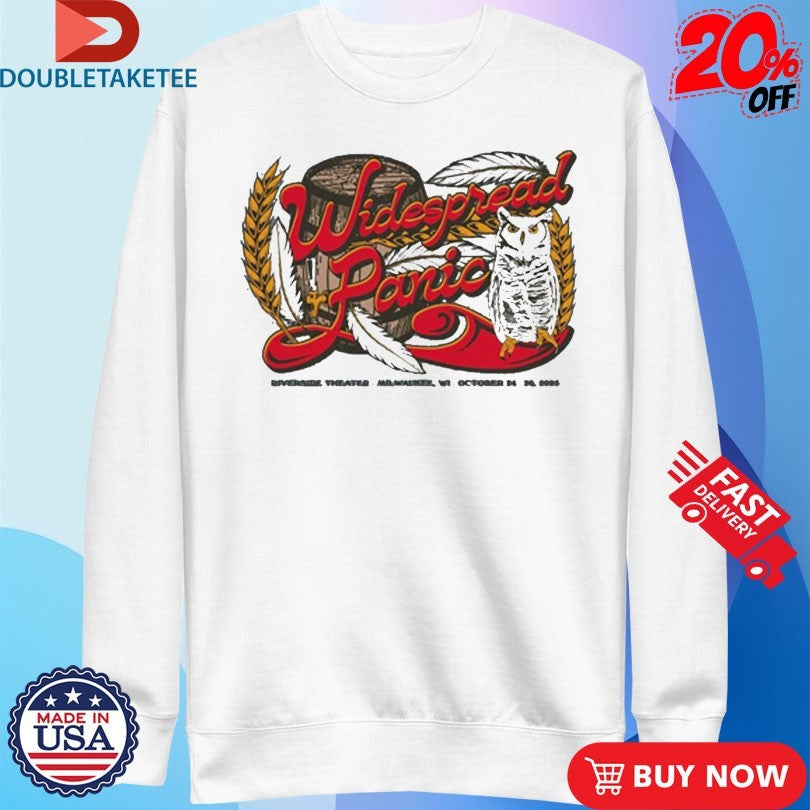 Official Widespread Panic 2025 Milwaukee Event Owl Shirts