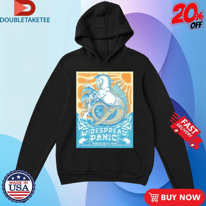 Official Widespread Panic St Augustine Florida At St Augustine Amphitheatre On March 20-22 2026 The Sea Horse Shirts