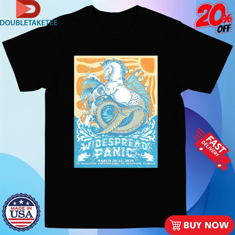 Official Widespread Panic St Augustine Florida At St Augustine Amphitheatre On March 20-22 2026 The Sea Horse Shirts