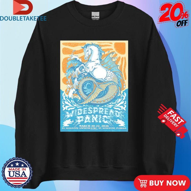 Official Widespread Panic St Augustine Florida At St Augustine Amphitheatre On March 20-22 2026 The Sea Horse Shirts