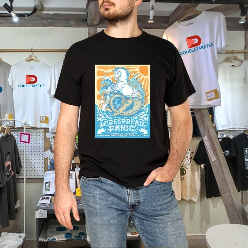 Official Widespread Panic St Augustine Florida At St Augustine Amphitheatre On March 20-22 2026 The Sea Horse Shirts