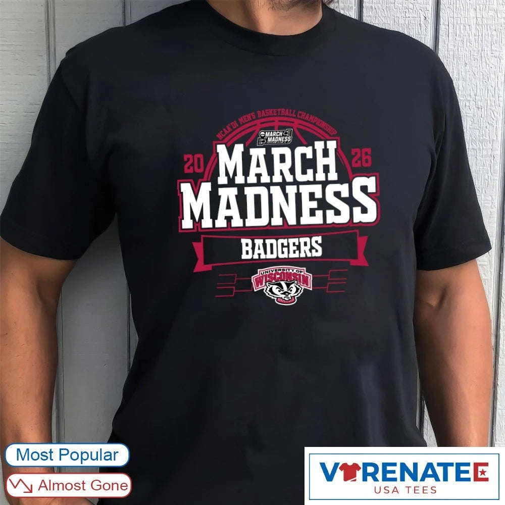Official Wisconsin Badgers 2026 NCAA DI Men’s Basketball Championship March Madness T-Shirt