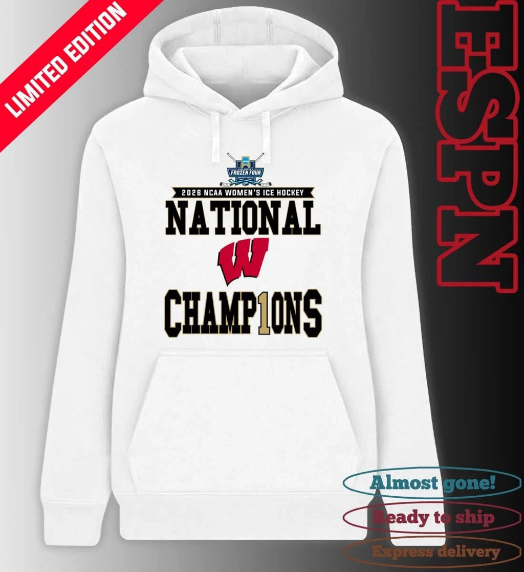 Official Wisconsin Badgers 2026 NCAA Women’s Ice Hockey National Champions Locker Room T-Shirt