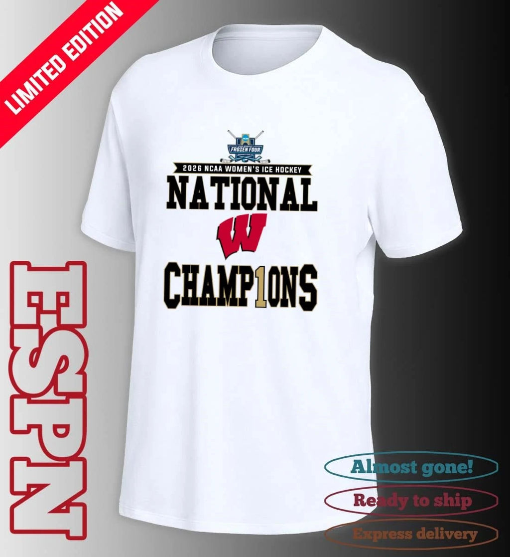 Official Wisconsin Badgers 2026 NCAA Women’s Ice Hockey National Champions Locker Room T-Shirt