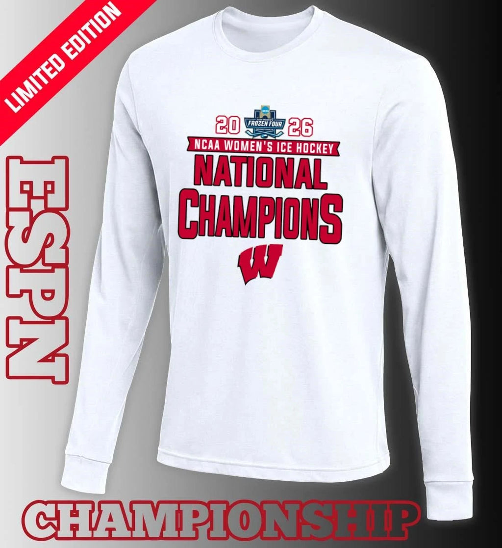 Official Wisconsin Badgers 2026 NCAA Women’s Ice Hockey National Champions T-Shirt