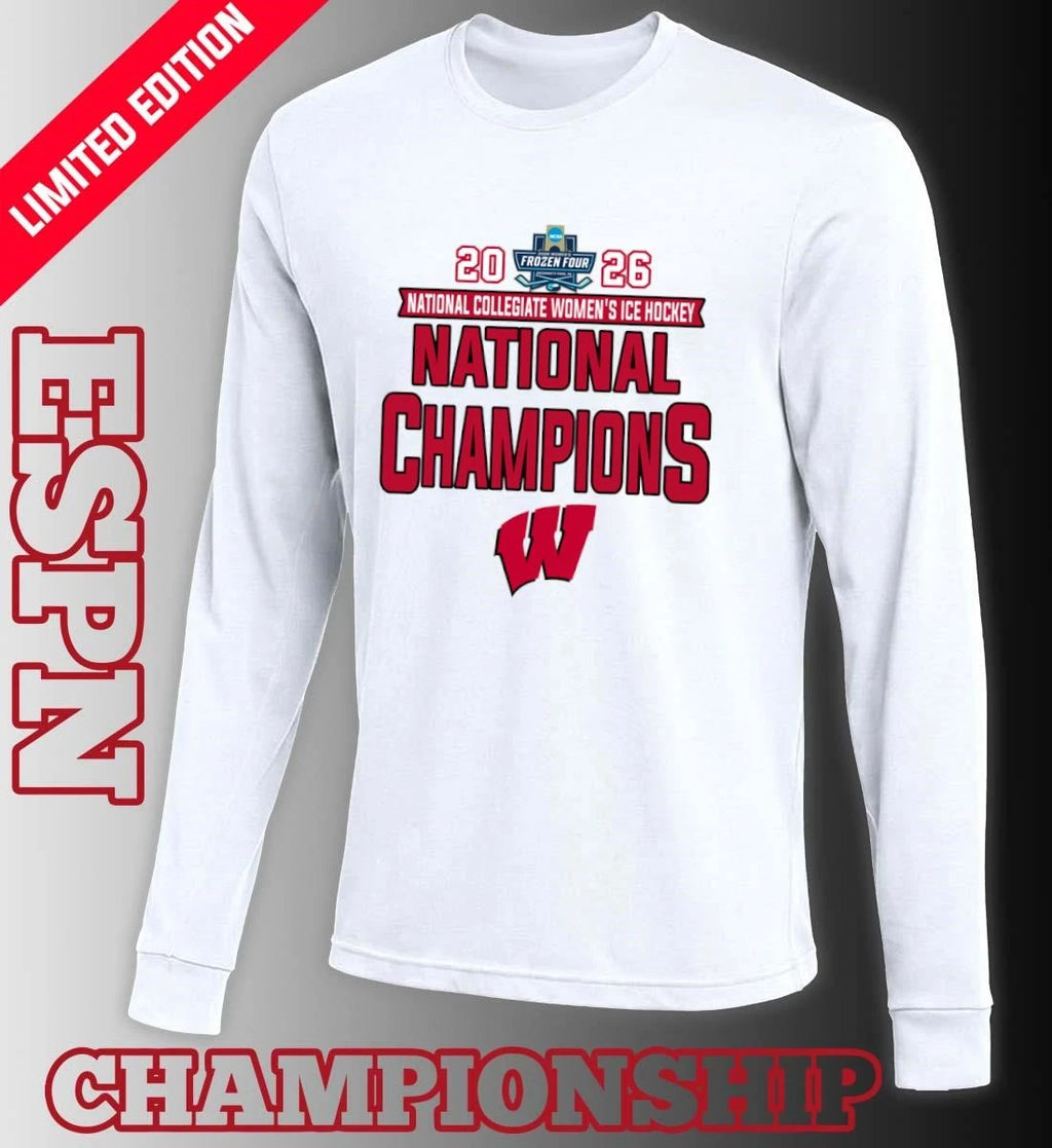 Official Wisconsin Badgers National Collegiate Women’s Ice Hockey Champions 2026 T-Shirt