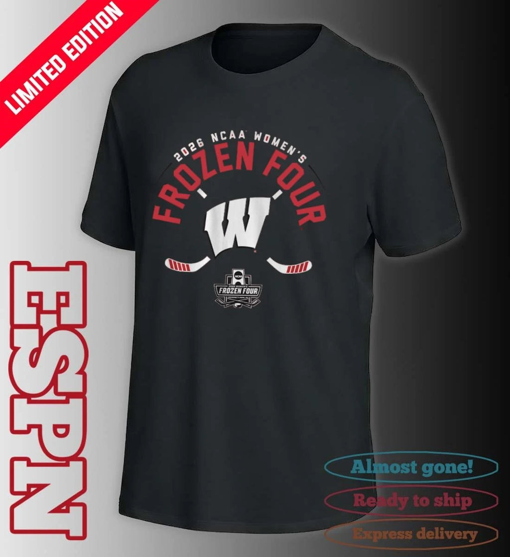Official Wisconsin Women’s Ice Hockey 2026 Frozen Four T-Shirt