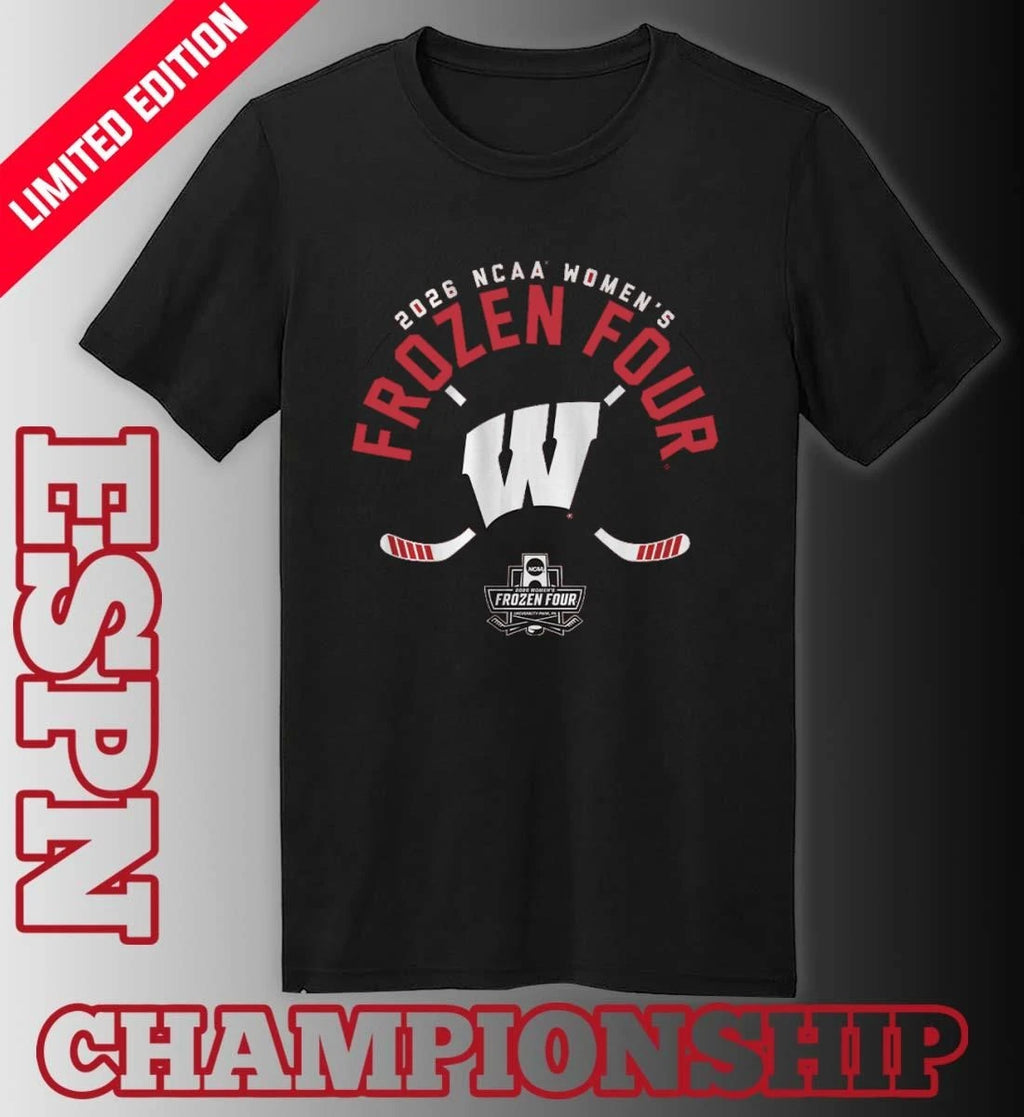 Official Wisconsin Women’s Ice Hockey 2026 Frozen Four T-Shirt