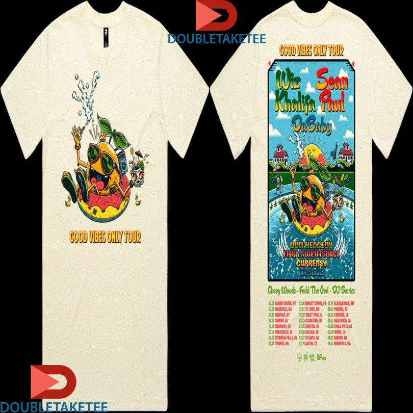 Official Wiz Khalifa And Sean Paul Dababy Good Vibes Only Tour 2025 Smoke Shirts