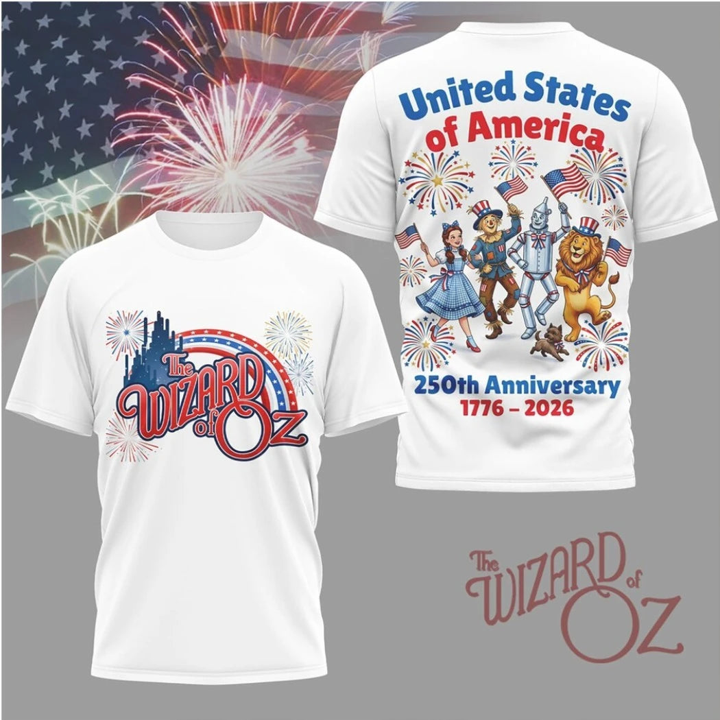Official Wizard of Oz Patriotic 250th Anniversary United States Fireworks Shirt