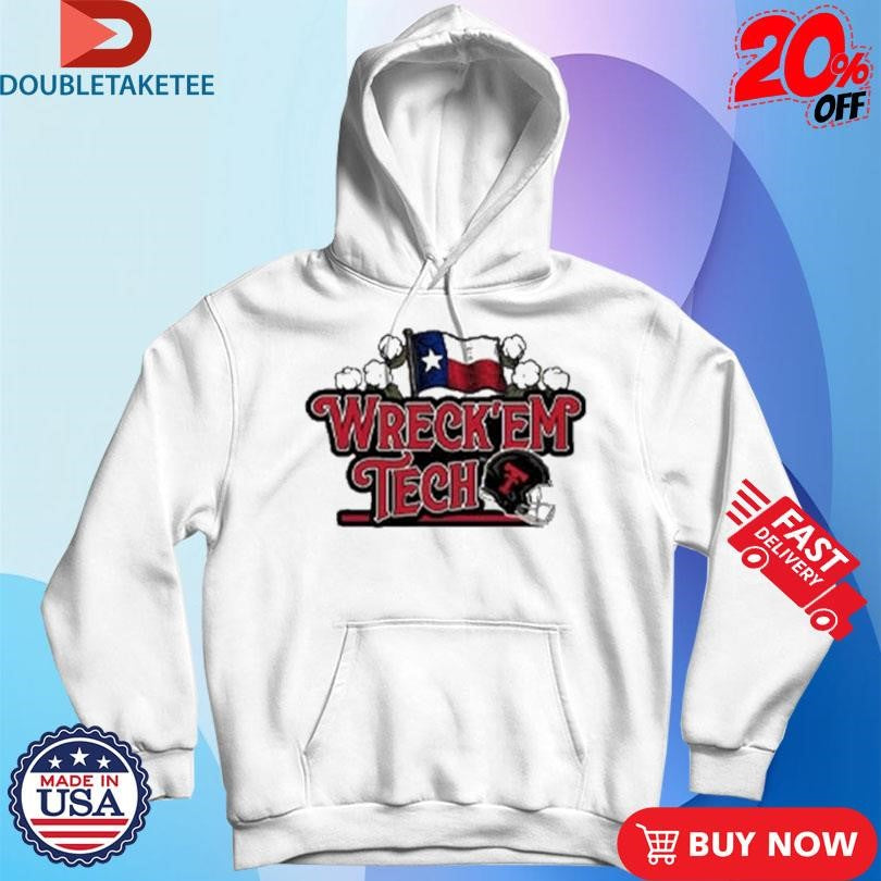 Official Wreck ‘Em Texas Tech Red Raiders Flag Helmet Shirts