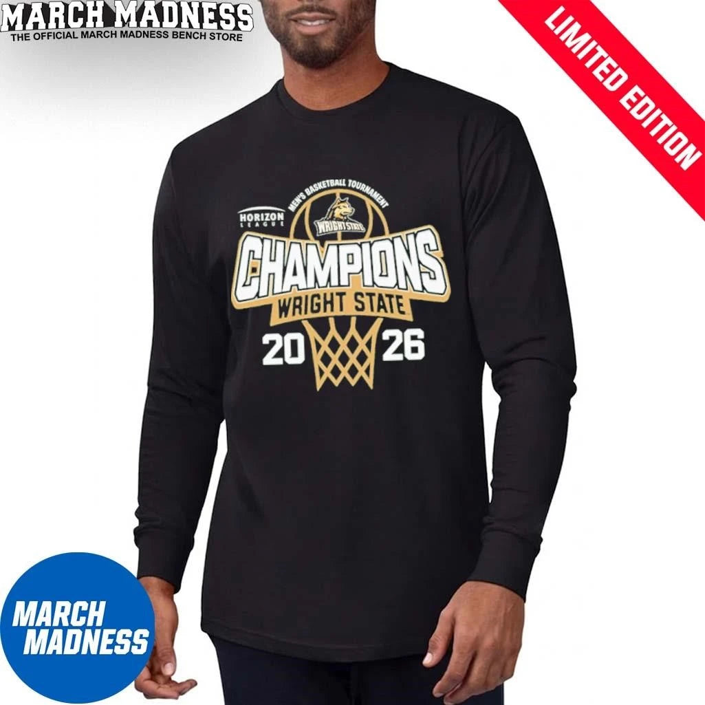 Official Wright State Raiders 2026 Horizon League Men’s Basketball Tournament Champions T-Shirt