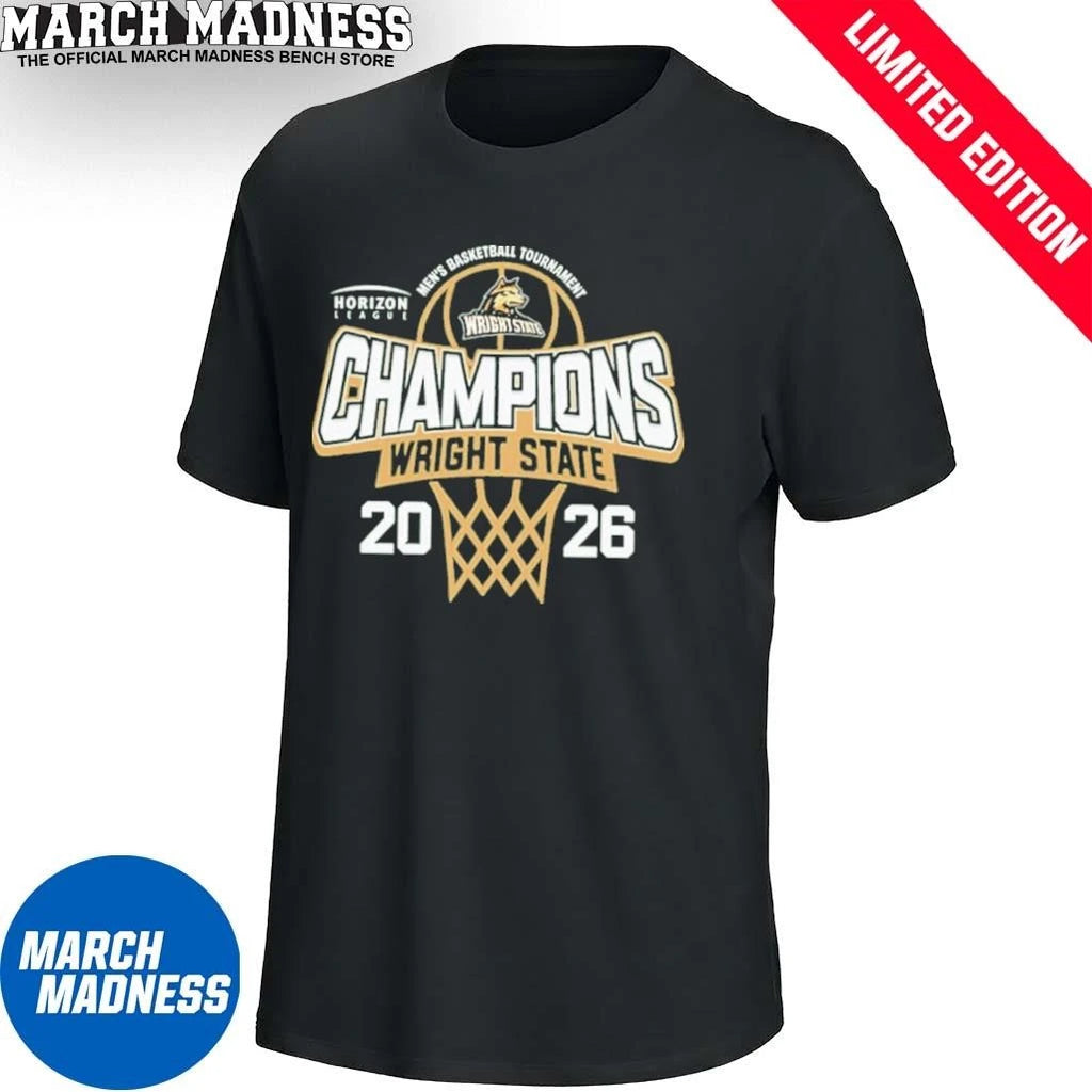 Official Wright State Raiders 2026 Horizon League Men’s Basketball Tournament Champions T-Shirt