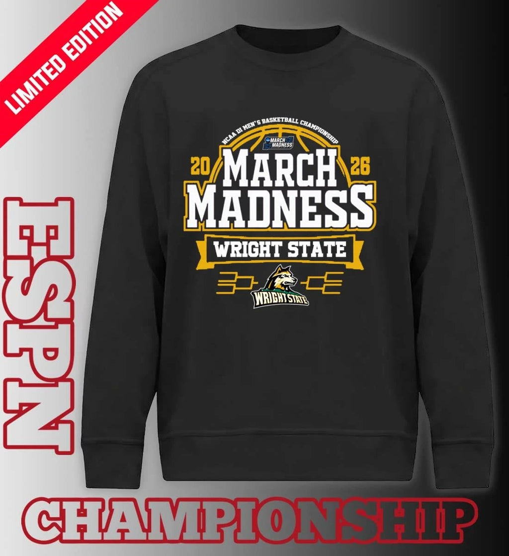 Official Wright State Raiders March Madness 2026 NCAA DI Men’s Basketball Tournament T-Shirt
