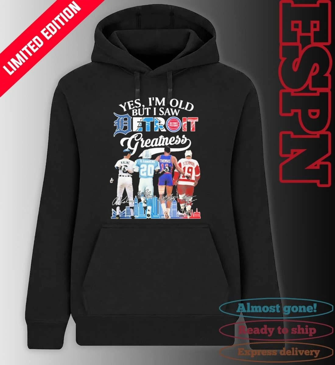 Official Yes, I’m Old But I Saw Detroit Sports Teams Legends Player Greatness Shirt