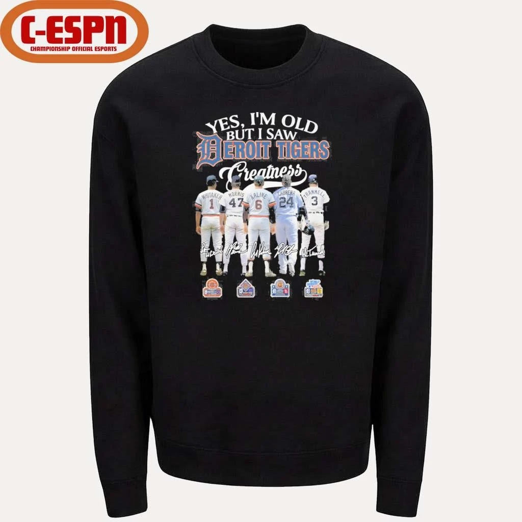 Official Yes, I’m Old But I Saw Detroit Tigers Legends Greatness T-Shirt