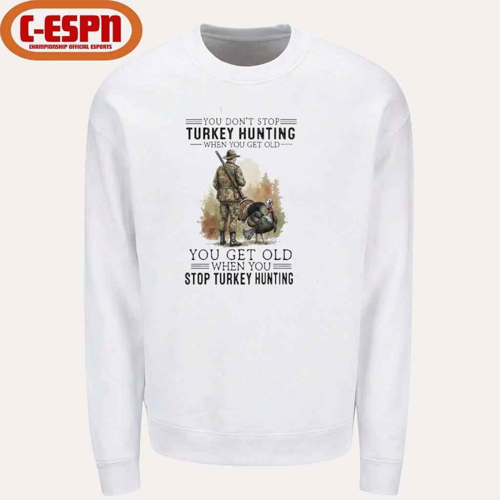 Official You Don’t Stop Playing Banjo When You Get Old You Get Old When You Stop Turkey Hunting Shirt
