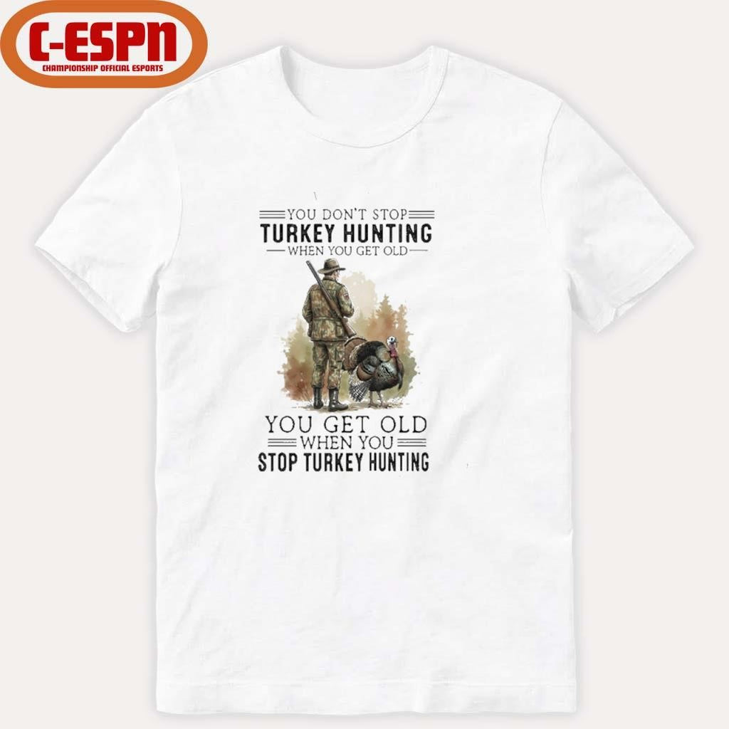 Official You Don’t Stop Playing Banjo When You Get Old You Get Old When You Stop Turkey Hunting Shirt