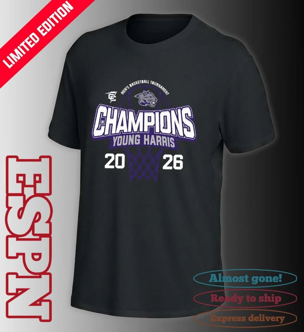 Official Young Harris College Men’s Basketball 2026 Conference Carolinas Tournament Champions Shirt