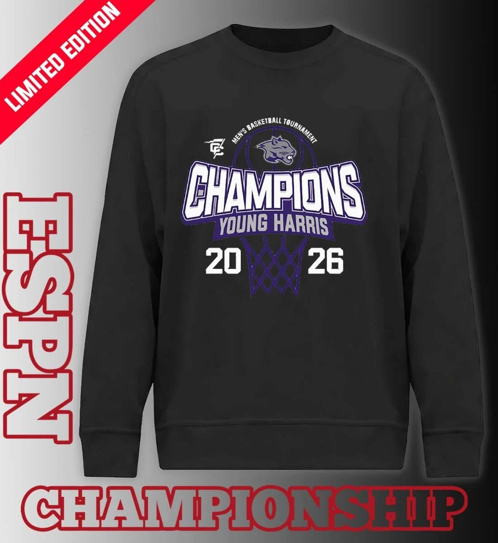 Official Young Harris College Men’s Basketball 2026 Conference Carolinas Tournament Champions Shirt